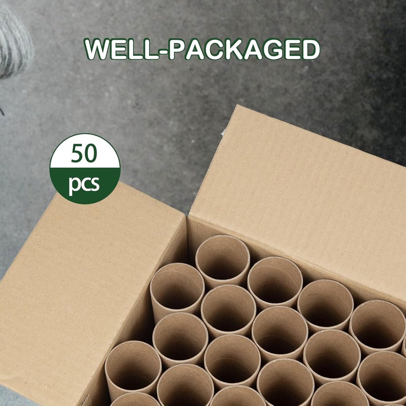 HESESOH 50 Pack Cardboard Tubes for Crafts - 1.57 x 3.94 Inches - Brown Toilet Paper Empty Rolls Round Thick Tubes Sturdy for Classroom Family Handmade DIY Projects - Image 5